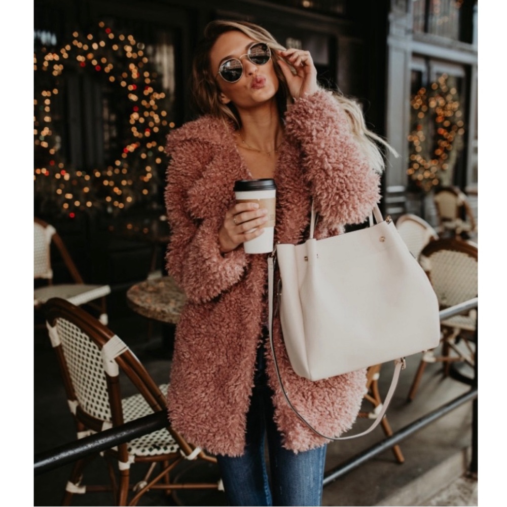 Roman Holiday Faux Fur Pocketed Jacket